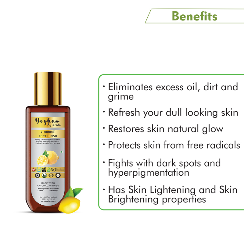 Yogkam Ayurveda Vitamin C face wash for glowing skin – 100ml